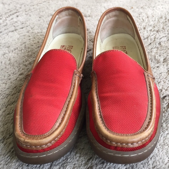 Salvatore Ferragamo Red Canvas Loafer 10 (2A) - Picture 7 of 11